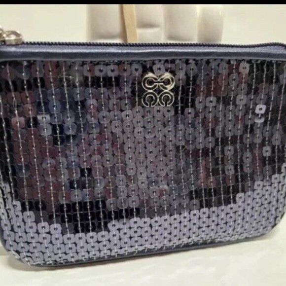 Coach Julia Sequin Gunmetal Purple Wristlet EUC No Call Outs NWOT - Picture 13 of 13